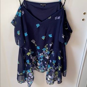 Blue Top with Flowers